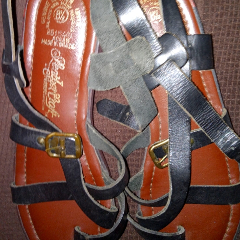 Black Gladiator-Inspired Leather Sandals